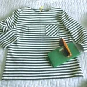 Black and white striped peplum top - Merona Small